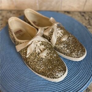 Kate Spade x Keds New York Champion Gold Glitter Sneakers – Women’s 7.5